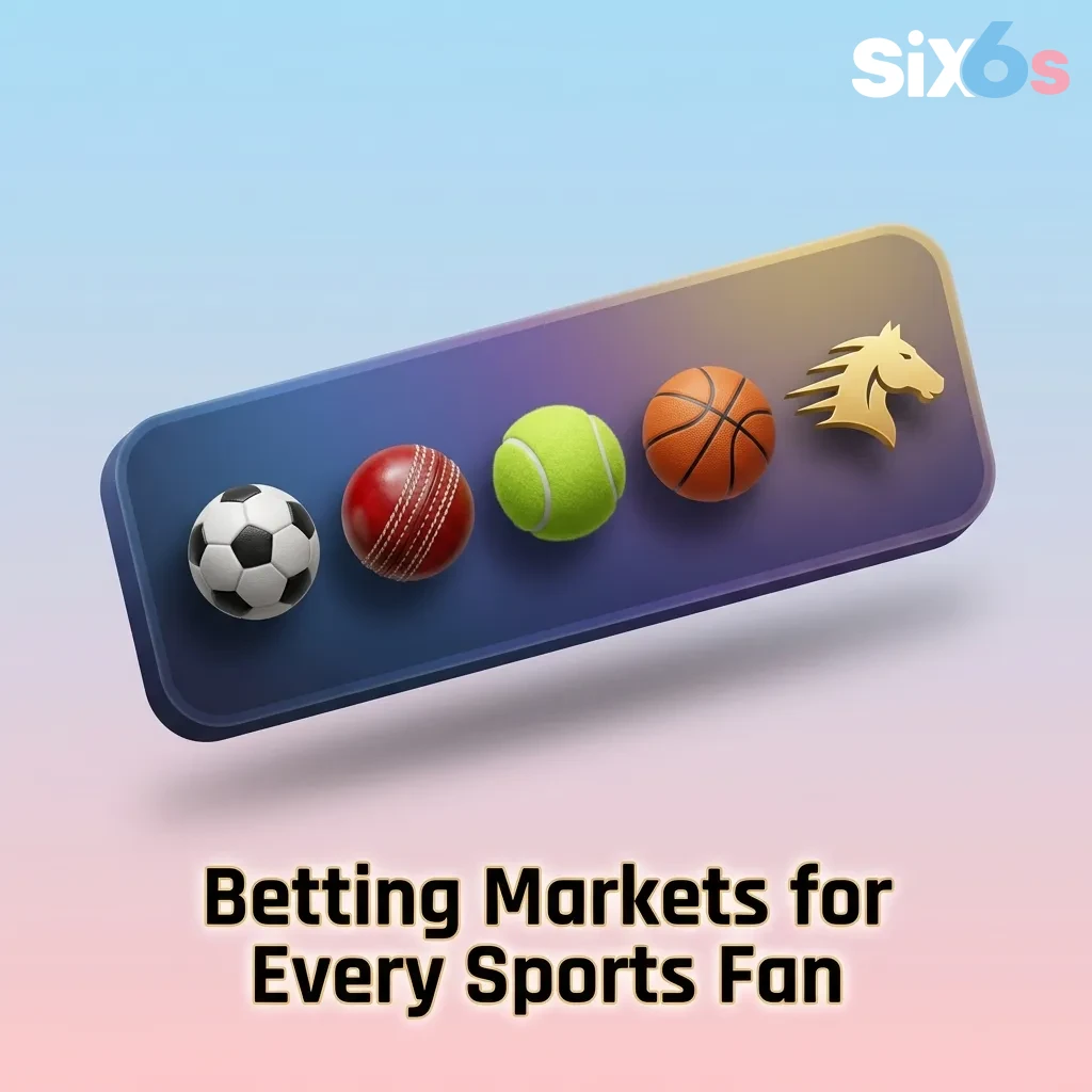 Sports betting platform displaying multiple sports options including cricket, football, kabaddi, tennis, and esports — Six6s in Pakistan