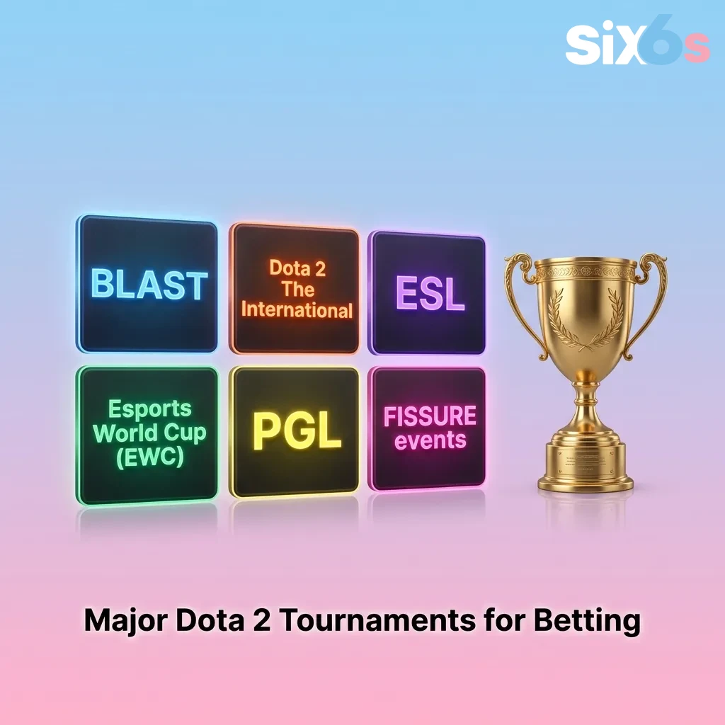 Top Dota 2 tournaments including The International, ESL events, and regional leagues for competitive betting opportunities — Six6s in Pakistan